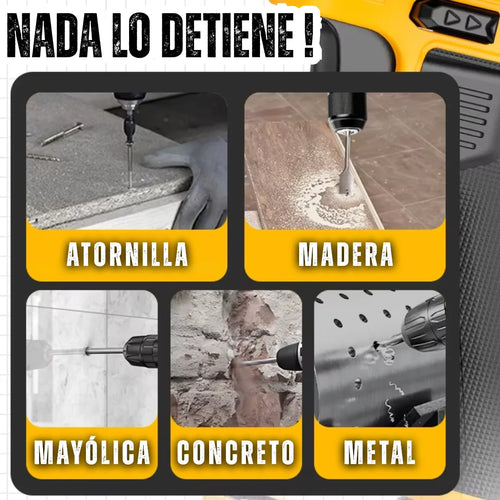 Potente Taladro 3 en 1 - 88v doble batería