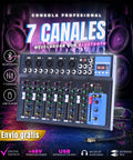 Consola Profesional 7 canales - bluetooth + mp3