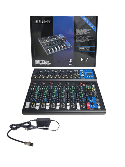 Consola Profesional 7 canales - bluetooth + mp3