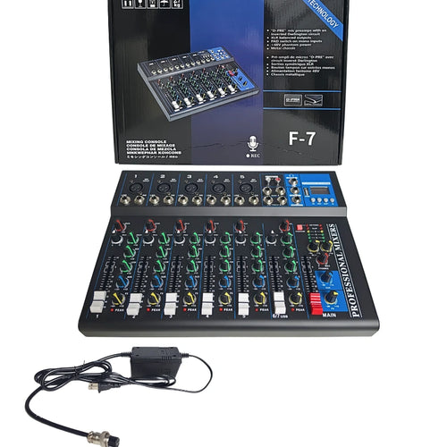 Consola Profesional 7 canales - bluetooth + mp3