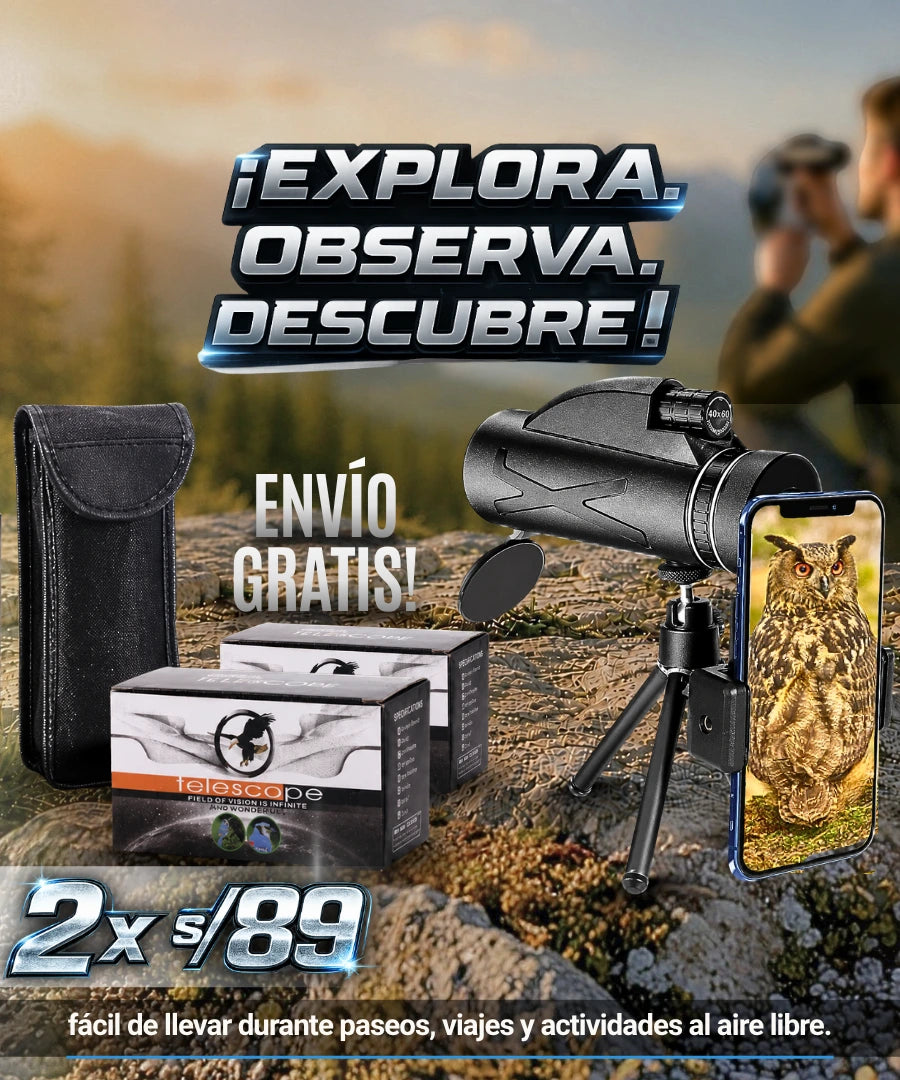 2x1 Monocular HD ProVision — Kit Completo con Soporte